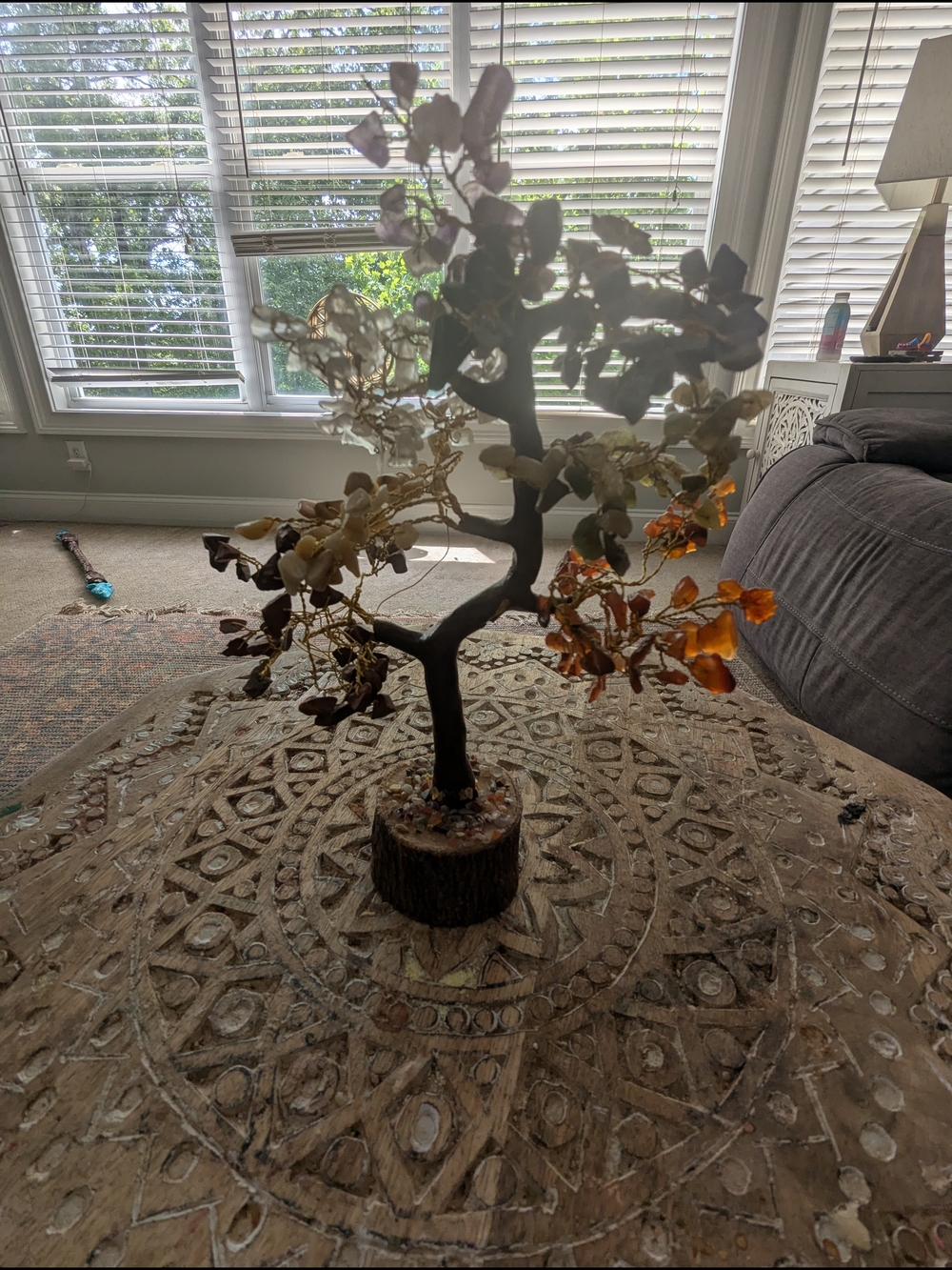Decorative Gemstone Tree Sculpture - Multicolor